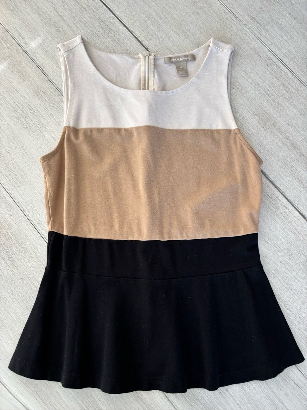 Banana Republic Soft Cream Sleeveless Peplum Top
